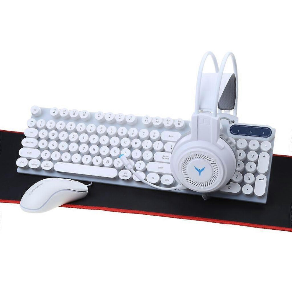 (As Show, One Size) Mechanical Rgb Rainbow Backlit Gaming Kit - Keyboard Mouse Headset & Mouse Pad 5213747804502