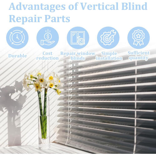 2 Pcs Vertical Blinds Replacement Parts White ABS Easy Install Durable Control  Kit 2
