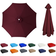 Patio Umbrella Cover Waterproof UV Sun Protection Fits 23.5m 6Rib Garden Parasol Canopy Burgundy