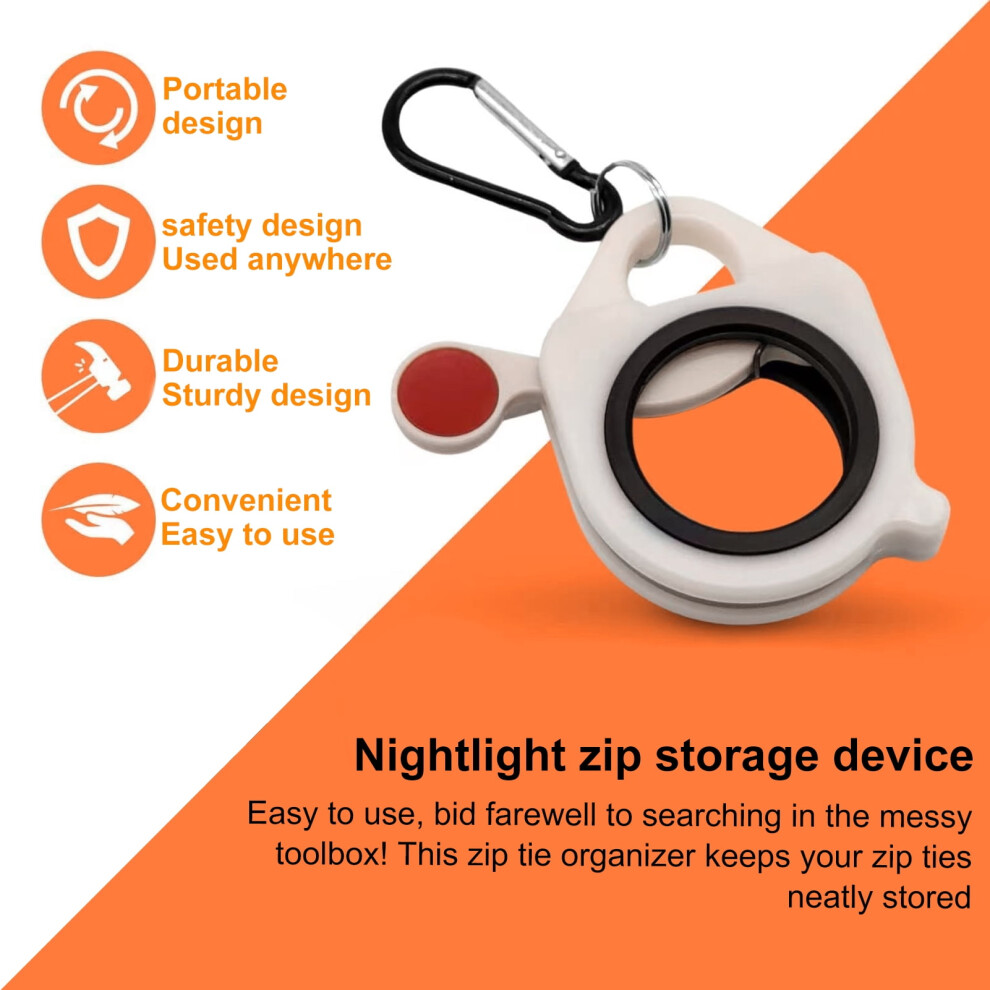 Susuchens 3Pcs Zip Tie Organizer With 10 Ties, Reusable Glow-In-The- Cable Holder, Efficient Management Tool Set Dark 9180479521068