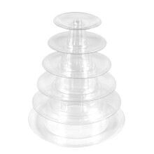 ckepdyeh Round 6 Tier Macaron Tower Cake Stand Cupcake Macaroons Display Rack Holder Tools Wedding Decoration Easter Supplies