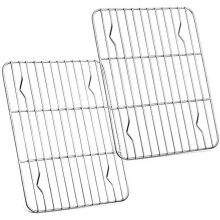 Artrylin Baking Rack Set of 2, Stainless Steel Roasting Racks 9.7"x7.5", Non Toxic & Rust Free, Fit for Small Toaster Oven, Dishwasher Safe