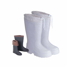 Waterproof Rubber Boots for Men, Slip Resistant Knee Work and Garden Boots with Cotton Lining, Size 9.5 White