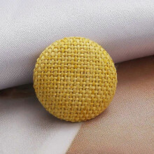 10 pcs Shank Buttons Metal Buttons Clothing Diy Fabric Buttons Fabric Covered Linen Round Decorative yellow 20MM