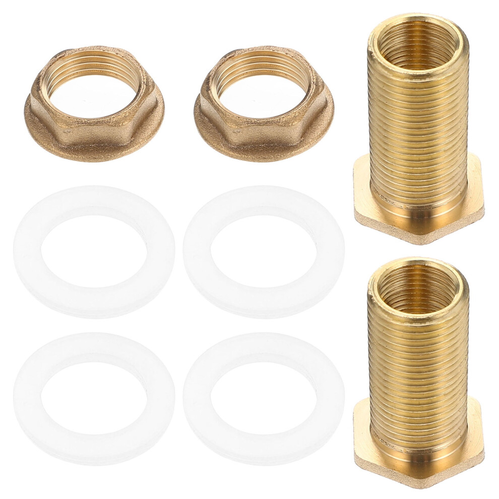 2Pcs Water Tank Connectors 1/2" Male 3/8" Female Threaded Bulkhead Coupler Brass Connectors 9557311207013