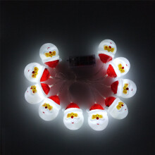 10FT 20 LED Christmas Light String, Cute Santa Snowman Decor, Indoor Outdoor Xmas Tree Lights, Home Party Favors