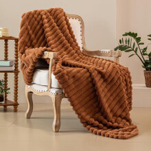 Luxury Plush Faux Fur Throw Blanket, Long Pile Brown with Black Tips, Super Warm & Fluffy, Elegant Sofa, Couch, Bed Decor, 50''x60''