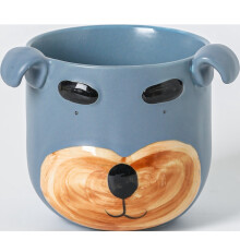 Hand-Painted Cartoon Ceramic Coffee Mug, Reusable & Dishwasher Safe, 12cm, Black or White
