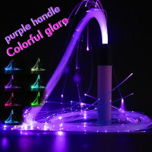 Clearance! RGB LED Fiber Optic Whip-360 Swivel Bright Light Up Flow Dance Toy Rave GX L1D4