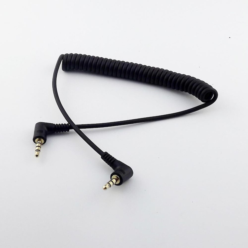 For 10Pcs 3.5Mm Male 3Pole To 1 4 Pole Male Stereo Angled Audio Coiled Spiral Cable 5Ft 9557311210037