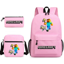 Minecraft school bag, backpack, pencil case, shoulder bag, set of three, breathable and durable, a great gift for MC players 12