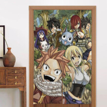 Fairy Tail Door Curtain for Doorway, Pattern Print Blackout Privacy Window Curtain, Room Divider Curtain Tapestry Home Decor, 34" W X 56" L