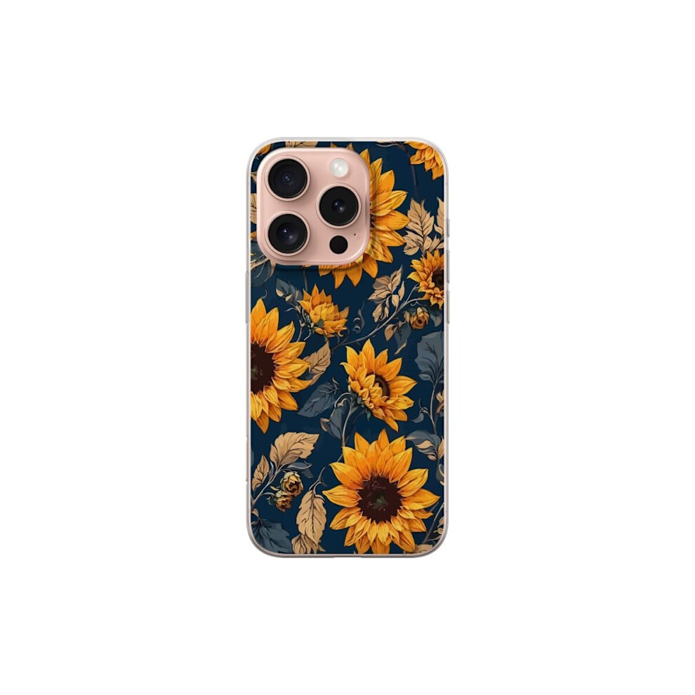 Compatible With Apple Compatible With Iphone 16 Pro Transparent Case Sunflowers 9557311717093