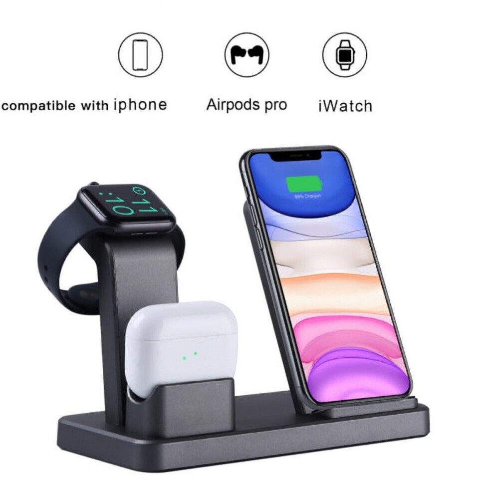 3 In 1 Wireless Fast Charger Dock Stand For Compatible With Airpods & Compatible With Apple Watchwith Apple Watch And Compatible With Iphone 9557311721106