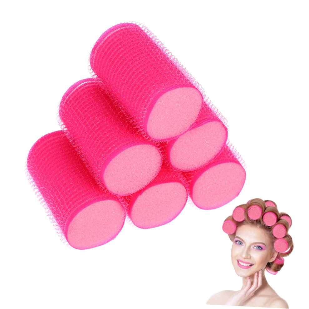 8pcs Self Adhesive Sponge Hair Rollers Soft Heatless Curlers for Women Hair Styling and Travel