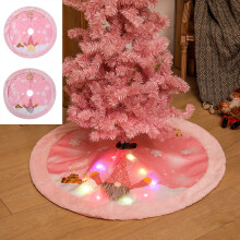 Jacenvly Christmas Tree Skirt with Lights, Rudolph Design, Compatible with Home/Hotel/Office Decor, Living Room Clearance