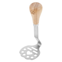 Stainless Steel Potato Masher with Ergonomic Wooden Handle for Potatoes Avocados and Vegetables