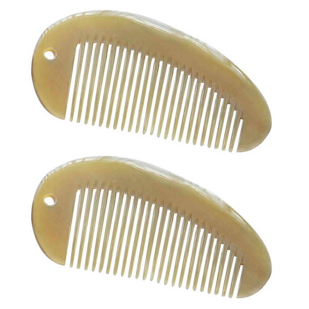 Unisex 2 Pcs Comb Horn Hair Straighter Massage Hairbrush Combs Hairbrushes For Woman Perforating Travel Women's