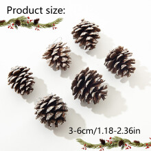 24Pcs Pinecone Christmas Ornaments, Brown Plastic Xmas Tree Decor, Compatible with Winter Crafts & Displays, by Elapind