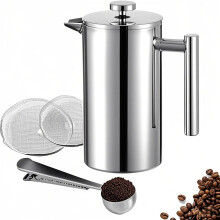 French Press Coffee Maker 350ml Stainless Steel DoubleWall Insulated for Travel and Camping