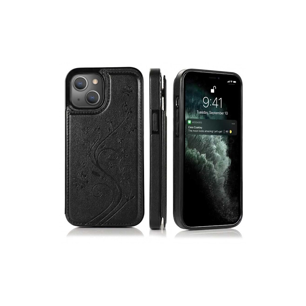 Compatible With Iphone 13 Mini Shockproof Case Card Holder 3-Compartment Flippr V2 Black 9130661640206