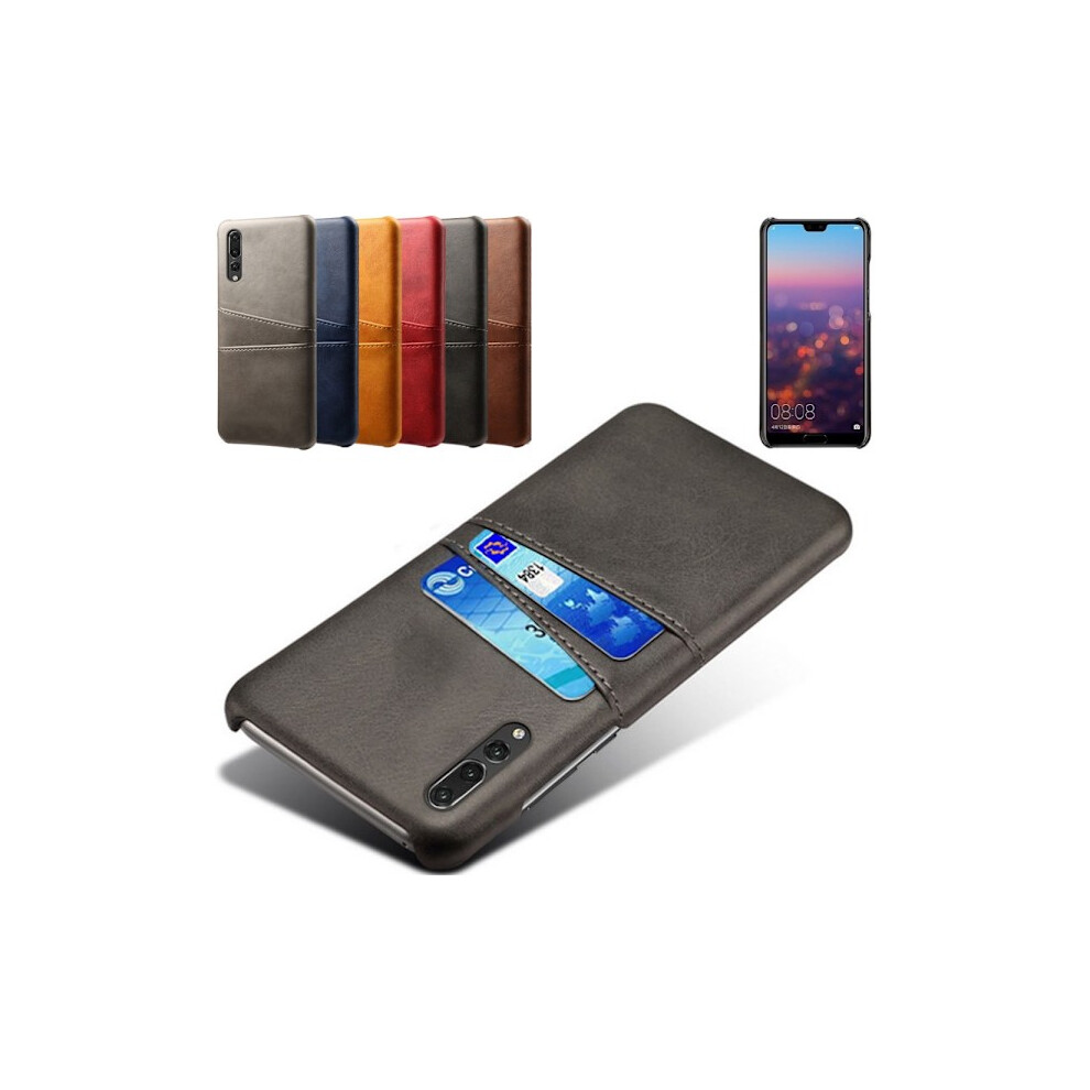Compatible With Huawei P20 Pro Case Card Holder - Gray 9130661640176