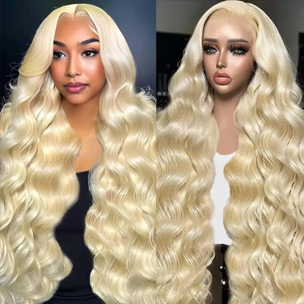 Unisex 20 Inch 613 Blonde Lace Front Wig Human Hair 13X6 Hd Transparent Lace 200 Density Preplucked