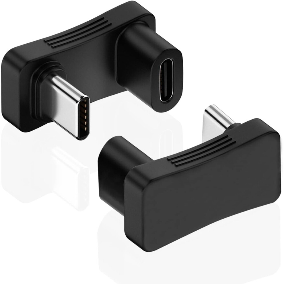 180 Degree Angle Usb C Adapter 2 Pack, 180 U Shape Male To Female 10Gbps Pd 100W Adapter Compatible With Steam 9170372865062