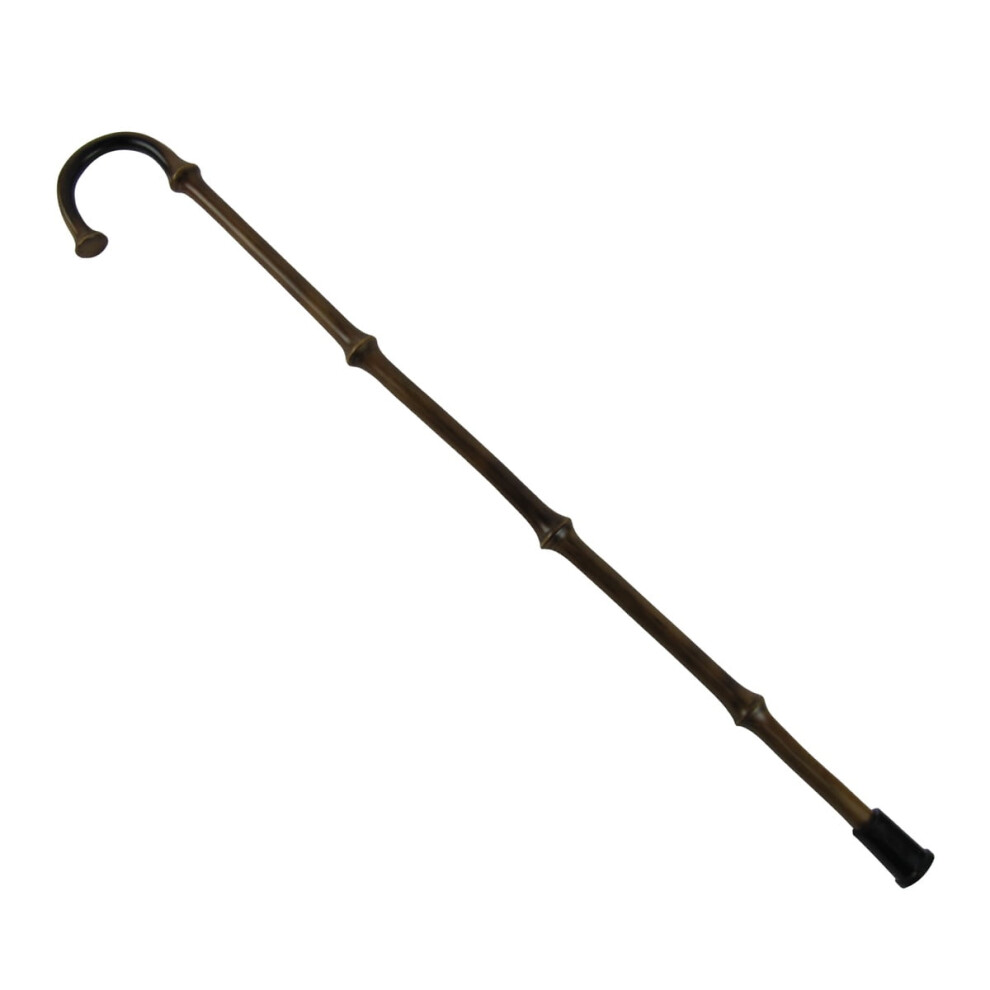 Genuine Bamboo Wood Cane Wooden Shaft Curved Handle Gentleman's Walking Stick 36