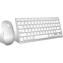 Bluetooth Keyboard and Mouse Set, Portable Slim Silent Cordless Keyboard and Mouse Combo Compatible