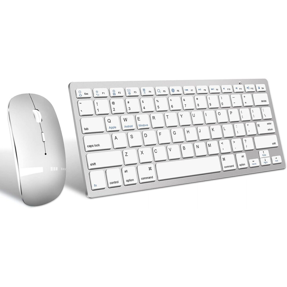 Bluetooth Keyboard And Mouse Set, Portable Slim Silent Cordless Keyboard And Mouse Combo Compatible 9170372865802