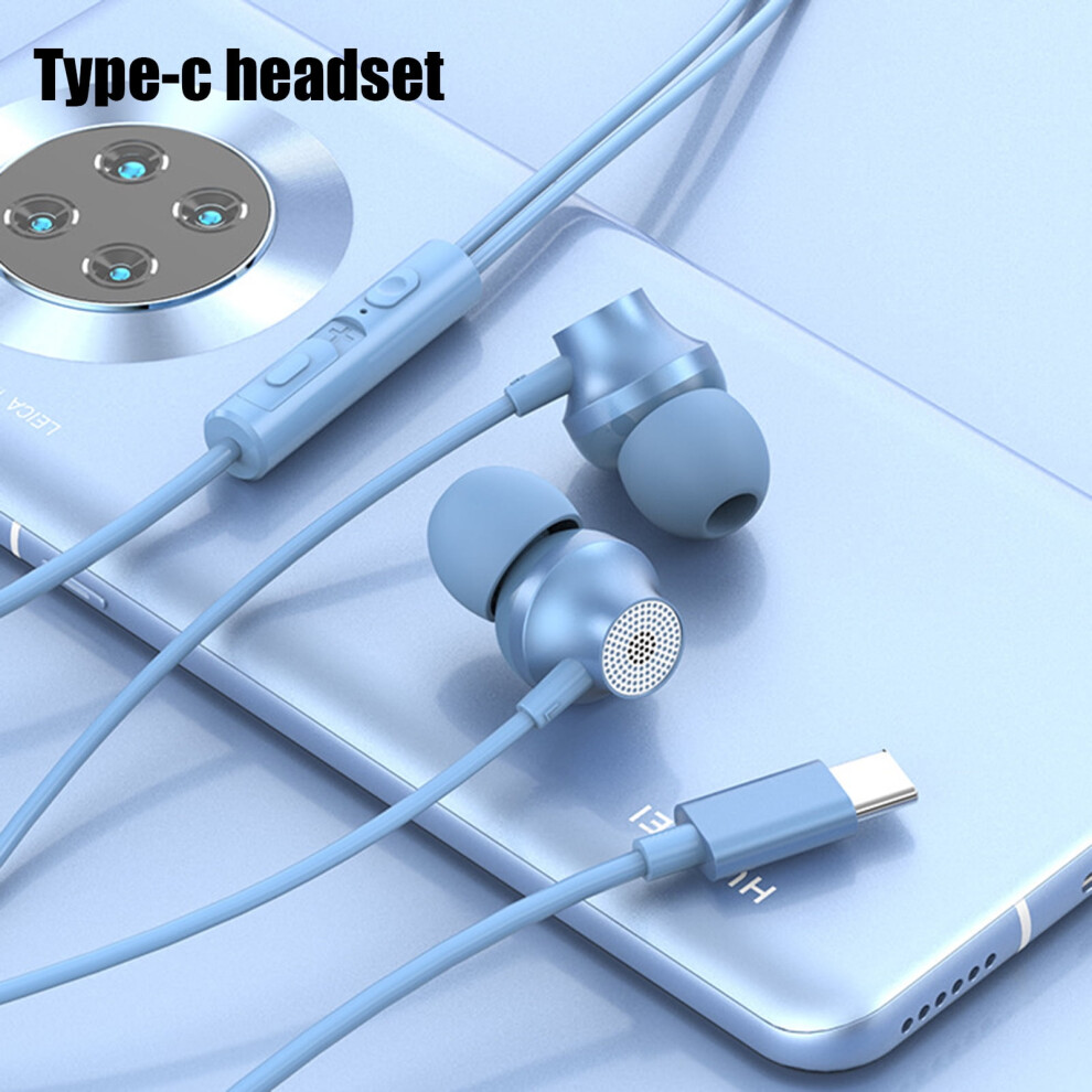 Susuchens Wired Earphone Type-C Charging Hd-Calling Stereo Surround Music Listening Intelligent Noise Reduction Wired Headset Audio Accessories White 9170372866199