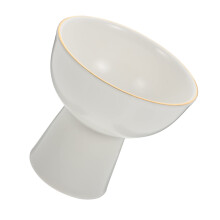 Elegant White Ceramic Dessert Cups with Footed Base for Ice Cream, Yogurt and Pudding, Dishwasher Safe