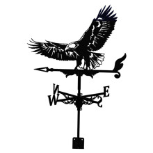 Eagle Weather Vane for Roofs with Metal Bracket, Weatherproof Iron Wind Direction Indicator