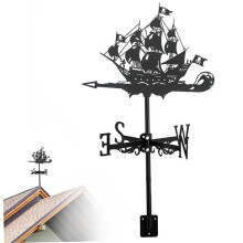 Pirate Weather Vane with Durable Weatherproof Metal for Garden Roof Nautical Wind Direction