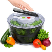 Large 5.2 Qt Salad Spinner with Ergonomic Handle, BPA Lettuce Dryer Bowl for Fast Wash and Dry