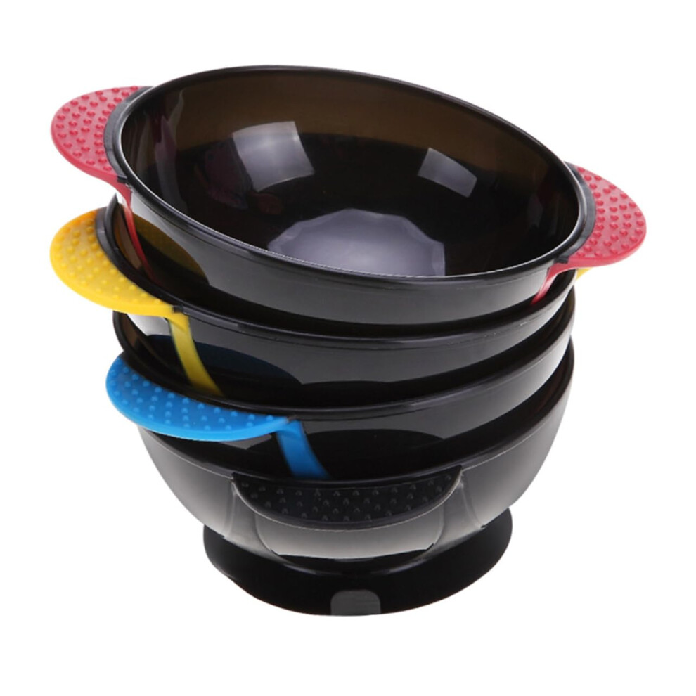 4Pcs Hair Dye Bowl with Suction Cup Stability, Reusable Easy Clean Salon Tinting Set