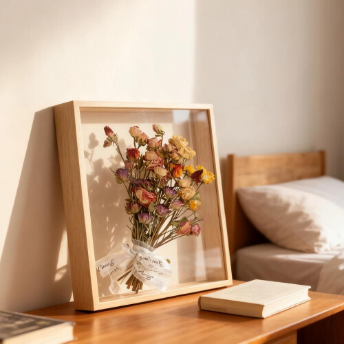 8x10 Double Sided Shadow Box Frame Solid Wood Acrylic Display for Tabletop or Wall, 2 Pack 2