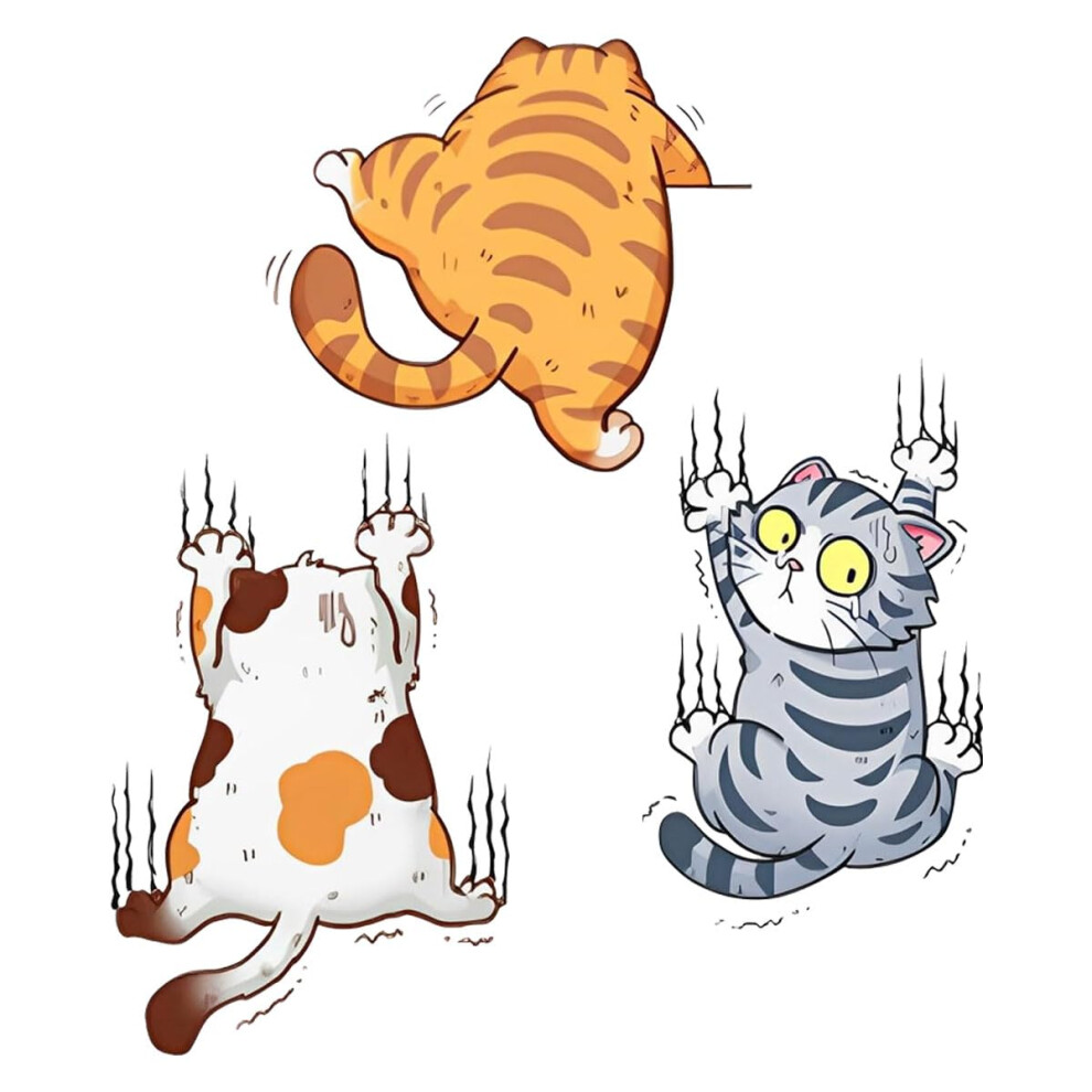Funny Cat Car Sticker Vinyl Decal, Scratch Cover Weatherproof Climbing Cat Bumper Decoration Medium 9113335511002
