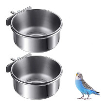 Bird Feeder Bowl 15pcs Stainless Steel SpillResistant Clampon Cup for Birds and Small Pets 10cm