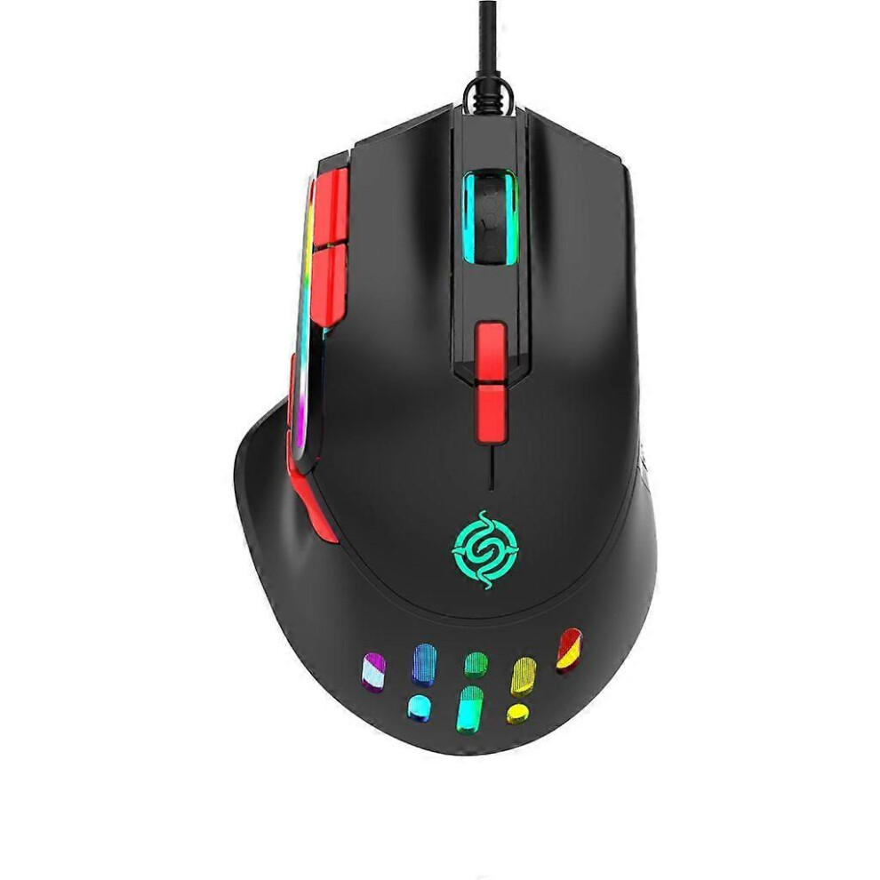 (As Show, Black) Rgb Usb Wired Gaming Mouse Macro Programming 6400Dpi 9 Buttons Programmable 5213747875724