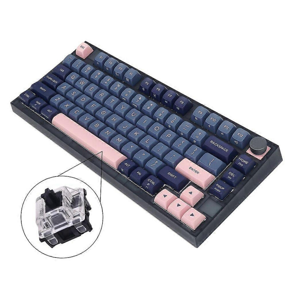 (As Show, Black) Gasket-Like Mount Rgb Wired Keyboard With Rotary Knob Programmable Hot Swap 3364096787007