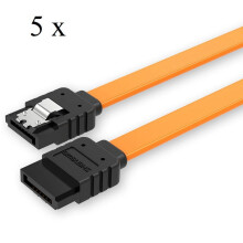 5 x 18inch SATA 3.0 III SATA3 SATAiii 6Gb/s Data Cable Wire 50cm for HDD Hard Drive SSD- Orange