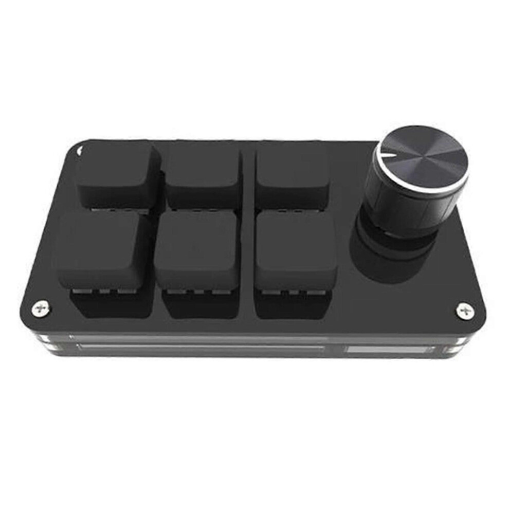 (As Show, Black) Rgb Custom Keyboard Macro Volume Knob Programming 6 For Key For Macbooks Noteboo 3242242645251