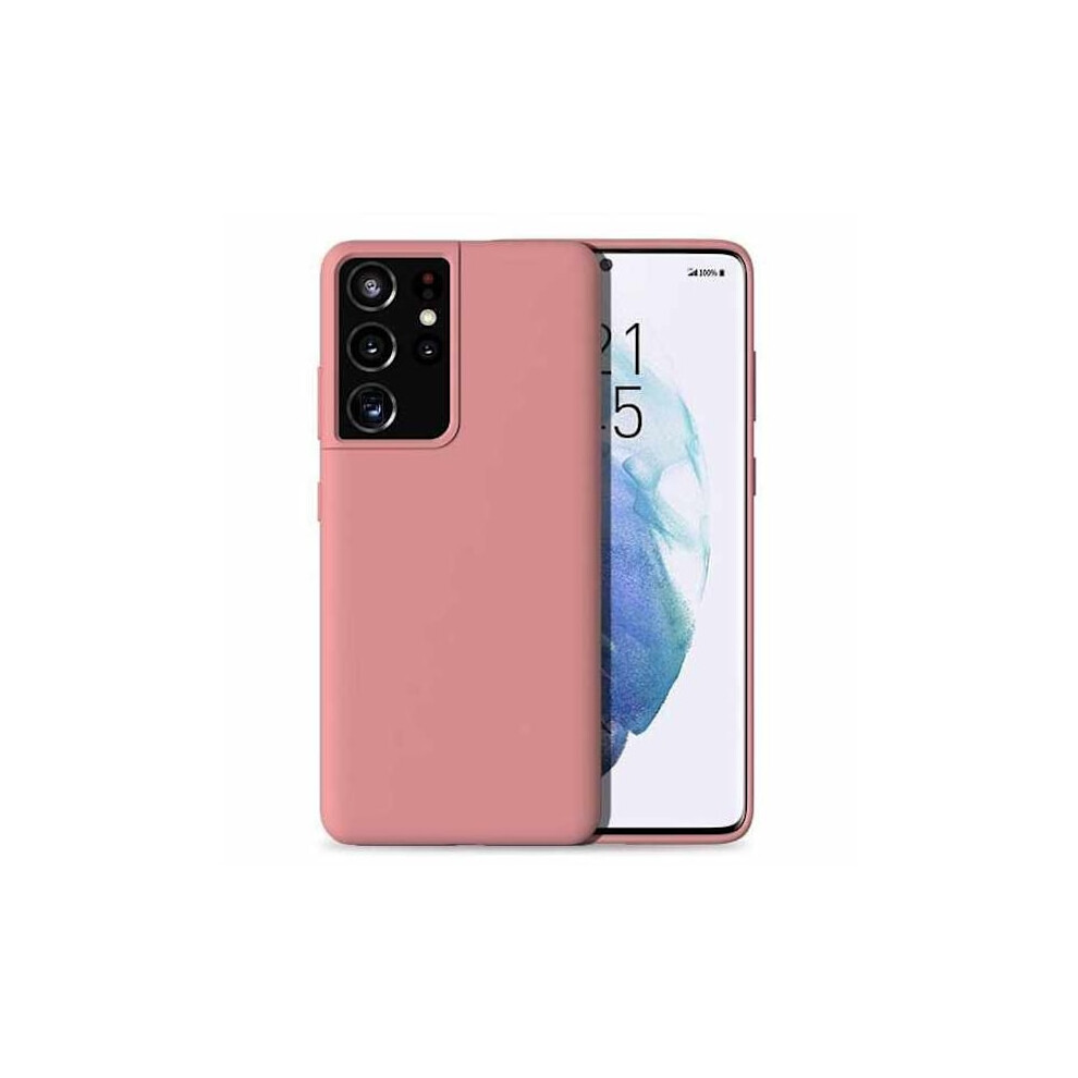 Compatible With Samsung Galaxy S21 Ultra Cover - Silicone Microfiber Pink 9180479527657