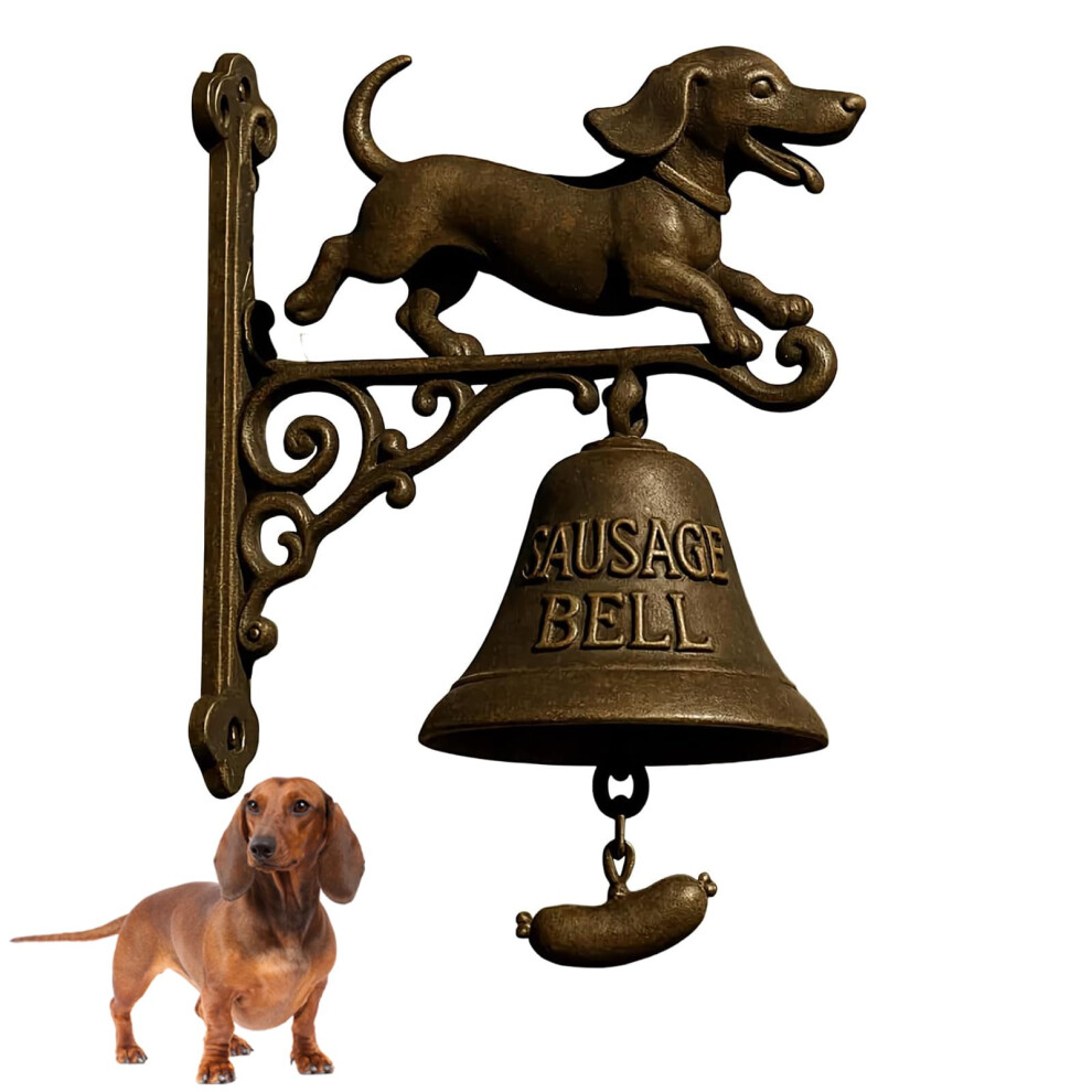Vintage Cast Iron Dog Doorbell Weatherproof Retro Chime For Porch Front Door Outdoor Decor 9455672628396