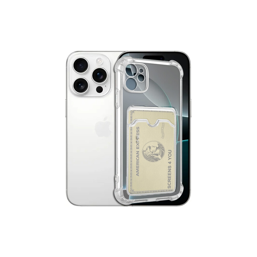 Transparent Compatible With Iphone 16 Pro Case With Card Holder And Camera Protection - Extra Shock Resistant 9180479527473