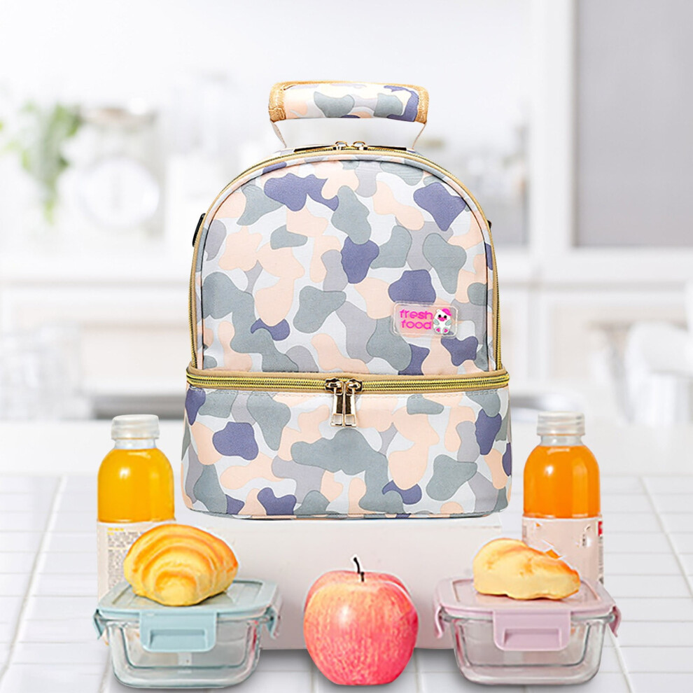 Kayannuo Insulation Bag, Milk Storage Backpack, Double-layer Breast Milk Cooler Bag compatible with Milk Bottles, Mommy Fresh-keeping Bag (D)