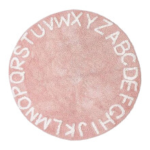 AQITTI Kids Room Rug, 26 Alphabet Learning Mat, Soft Non-Slip Play Area Rug for Baby Boys and Girls, Cotton Round Decor Compatible with Classroom &