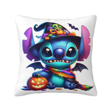 Lilo & Stitch Cartoon Cute Pattern Decorative Cushion Cover, Children's Super Soft Pillowcase Home Soft & Comfortable 18x18 inches (Double-Sided)